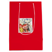 Vintage kerstcadeaus medium cadeauzakje (Achterkant)