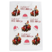 Vintage-kerstcadeautassen voor feestdagen medium cadeauzakje (Voorkant)