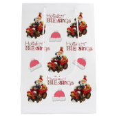 Vintage-kerstcadeautassen voor feestdagen medium cadeauzakje (Achterkant)