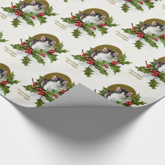 Vintage kerstcadeautje cadeaupapier (Hoek)