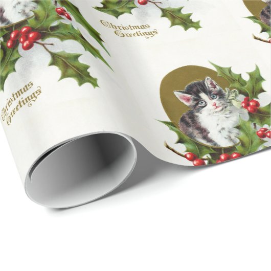 Vintage kerstcadeautje cadeaupapier (Rol Hoek)