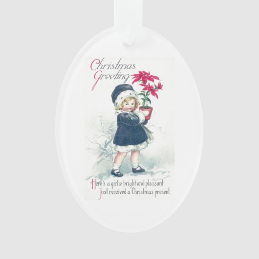 Vintage kerstcadeautje ornament (voorkant)