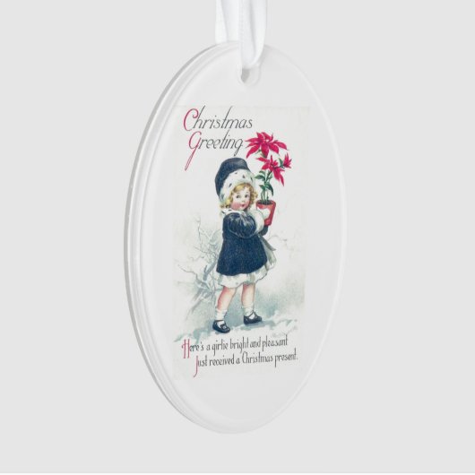 Vintage kerstcadeautje ornament (voorkant)