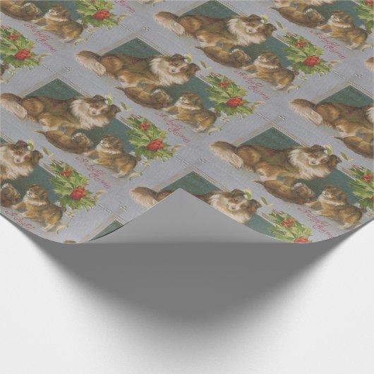 Vintage kerstcadeautjes cadeaupapier (Hoek)