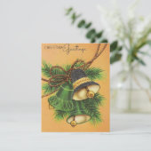 Vintage kerstcadeautjes feestdagenkaart (Staand voorkant)