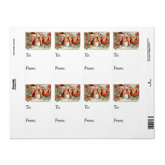 Vintage kerstcadeautjes Label (Full Sheet)