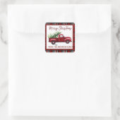 Vintage-kerstcadeautjes met rode vrachtwagen Label (Tas)