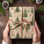 Vintage kerstcadeauverpakking cadeaupapier<br><div class="desc">Breng jezelf naar een vervlogen tijdperk van feestelijke nostalgie met onze "Vintage Christmas Teddy Bears Red Wrapping Paper." Dit hartverwarmende ontwerp vangt de tijdloze charme van klassieke feestdagen, met schattige teddyberen in vintage kerstkledij. De rijke rode achtergrond vormt het perfecte podium voor deze vertederende teddyberen, die een gevoel van warmte...</div>