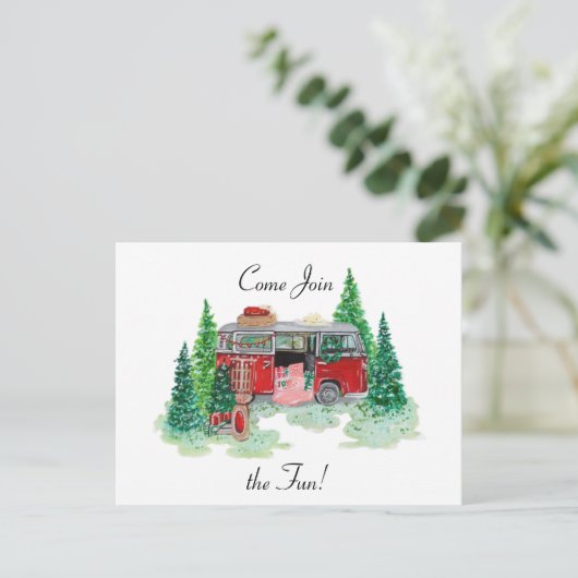 Vintage-kerstcampagne Briefkaart (Staand voorkant)