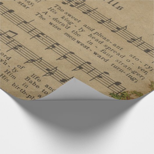 Vintage kerstcarol — Muziekblad Cadeaupapier (Hoek)