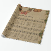 Vintage kerstcarol — Muziekblad Cadeaupapier (Uitgerold)