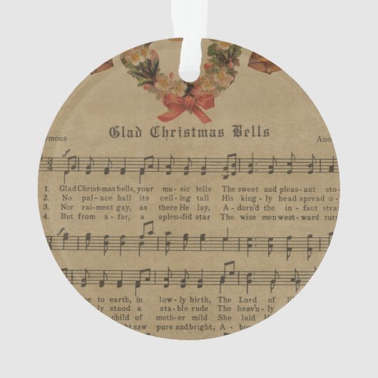 Vintage kerstcarol — Muziekblad Ornament (achterkant)
