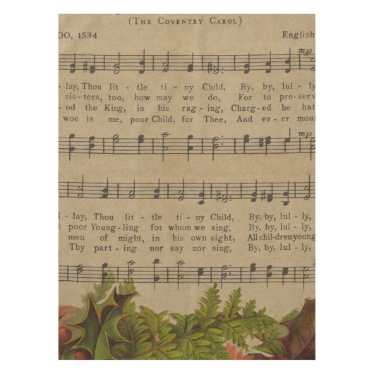 Vintage kerstcarol — Muziekblad Tafelkleed (Voorkant)