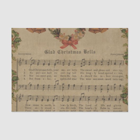 Vintage kerstcarol — Muziekblad Tissuepapier (Voorkant)