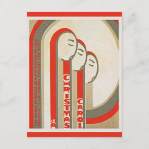 Vintage-kerstcarol WPA-retro Briefkaart