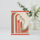 Vintage-kerstcarol WPA-retro Briefkaart (Staand voorkant)