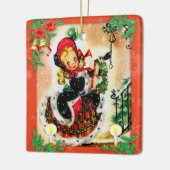 Vintage KerstCaroler Keramisch Ornament (Links)