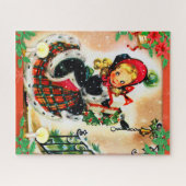 Vintage KerstCaroler Legpuzzel (Horizontaal)