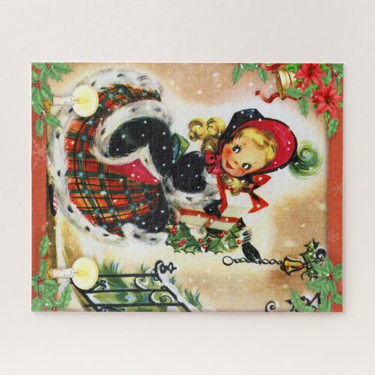 Vintage KerstCaroler Legpuzzel (Horizontaal)