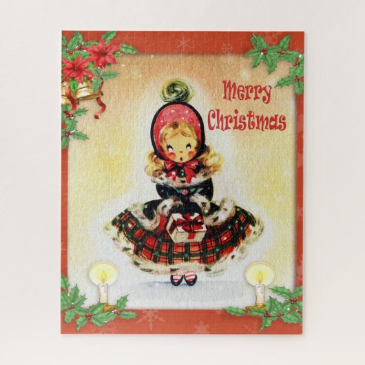 Vintage KerstCaroler Legpuzzel (Verticaal)