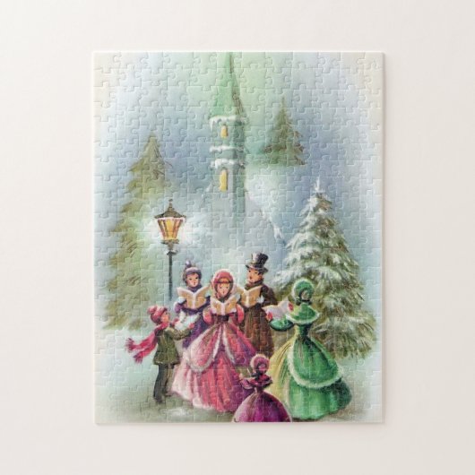 Vintage kerstcarolers legpuzzel (Verticaal)