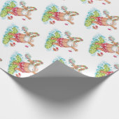 Vintage kerstCartoon Surfing Santa Claus Cadeaupapier (Hoek)