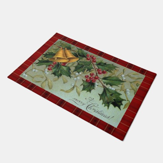 Vintage-kerstcellen en Holly Deurmat (Schuin)