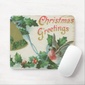 Vintage kerstcellen en vogels muismat (Met muis)