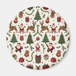 Vintage kerstcirkel magneet