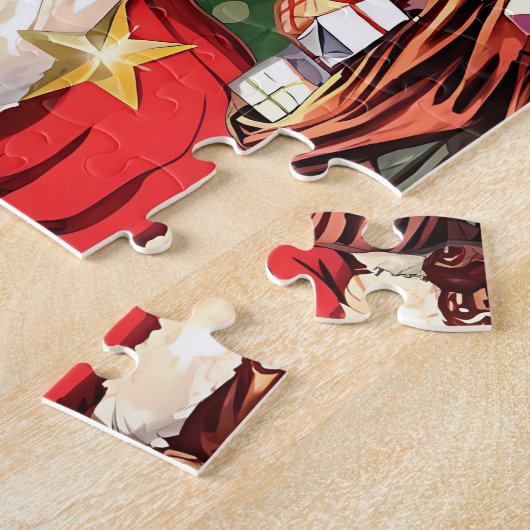 Vintage kerstcollage legpuzzel (Zijkant)