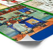 Vintage kerstcollage van Santas en Scenes Perfect Poster (Hoek)