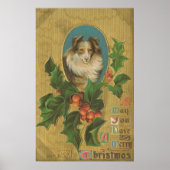 Vintage kerstcollie poster (Voorkant)