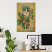 Vintage kerstcollie poster (Thuiskantoor)