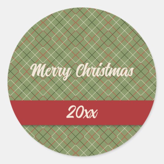 Vintage Kerstcontrole Ronde Sticker (Voorkant)