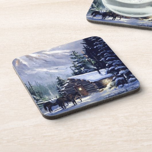 Vintage kerstdag onderzetter (Linkerzijde)