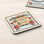 Vintage-kerstdagen in een  Lijst Bier Onderzetter (Linkerzijde)