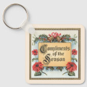 Vintage-kerstdagen in een Lijst Sleutelhanger (Voorkant)