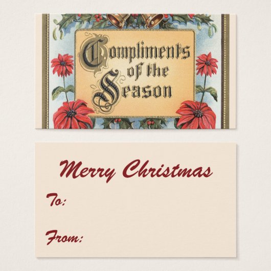 Vintage-kerstdagen in een Lijst Visitekaartje (Voorkant /achterkant)