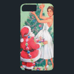 Vintage kerstdame en kerstman plus Case-Mate iPhone case<br><div class="desc">ontwerp op www.etsy.com/VanityFlairDesigns</div>