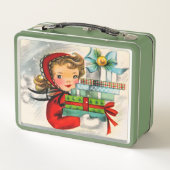 vintage kerstdame retro (Achterkant)