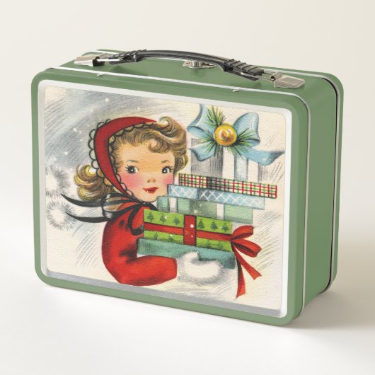 vintage kerstdame retro (Achterkant)