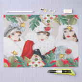 Vintage-kerstdamesontkoppeling Tissuepapier (Craft)