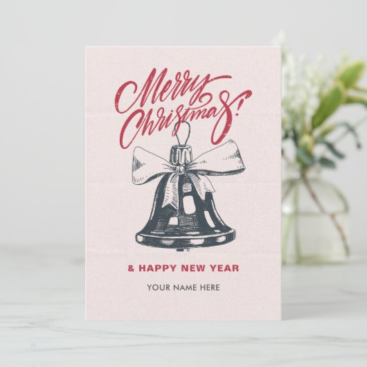 Vintage kerstdecor feestdagenkaart (Staand voorkant)
