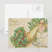 Vintage kerstdecoratie feestdagenkaart (Voorkant / Achterkant)