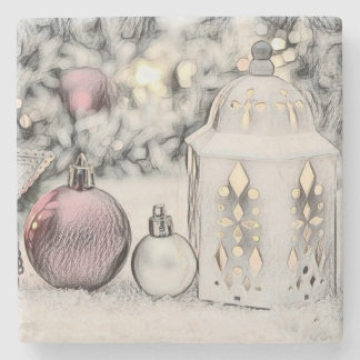 Vintage kerstdecoratie-Ornamenten Stenen Onderzetter