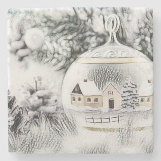 Vintage kerstdecoratie Ornamenten Stone Coa Stenen Onderzetter