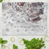 Vintage kerstdecoratie-Ornamenten Theedoek (Gevouwen)