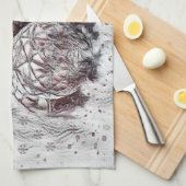 Vintage kerstdecoratie-Ornamenten Theedoek (Quarter Fold)
