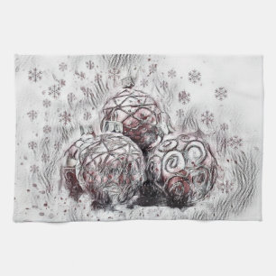 Vintage kerstdecoratie-Ornamenten Theedoek