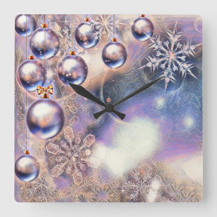 Vintage kerstdecoratie-Ornamenten Vierkante Klok